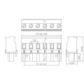 7.62MM pitch side vertical terminal male and female connector angle